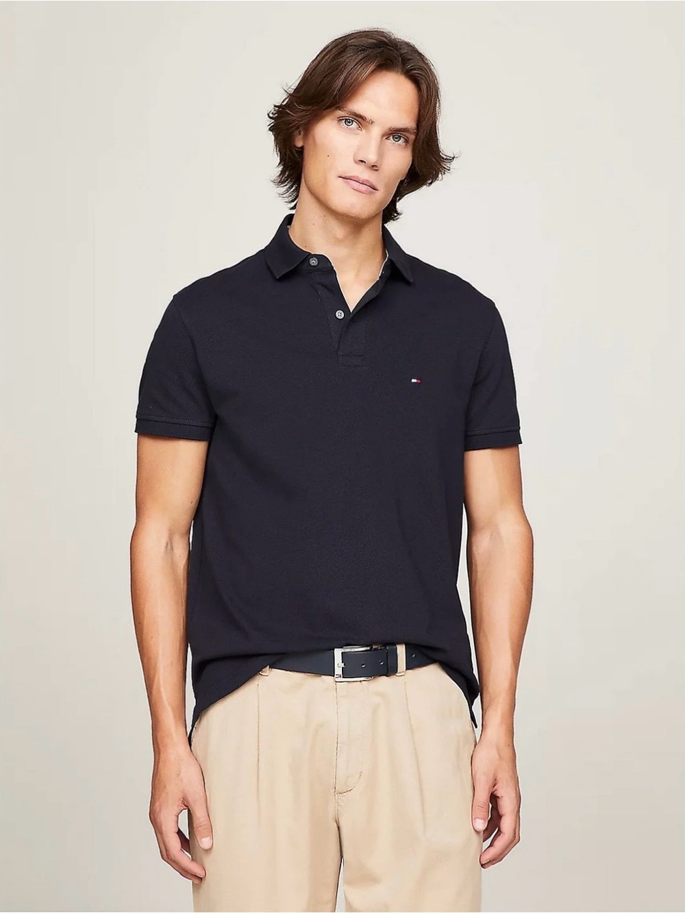 Tommy Hilfiger Men's Dark Navy Polo with Chest Flag